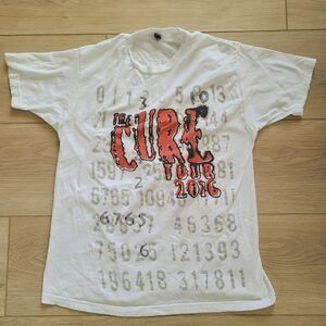 Tultex The Cure Numbers On White Tour T-Shirt L White Red Crewneck Graphic Tee‎